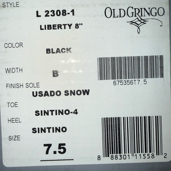 Old Gringo Black Liberty Boots - Picture 2 of 7